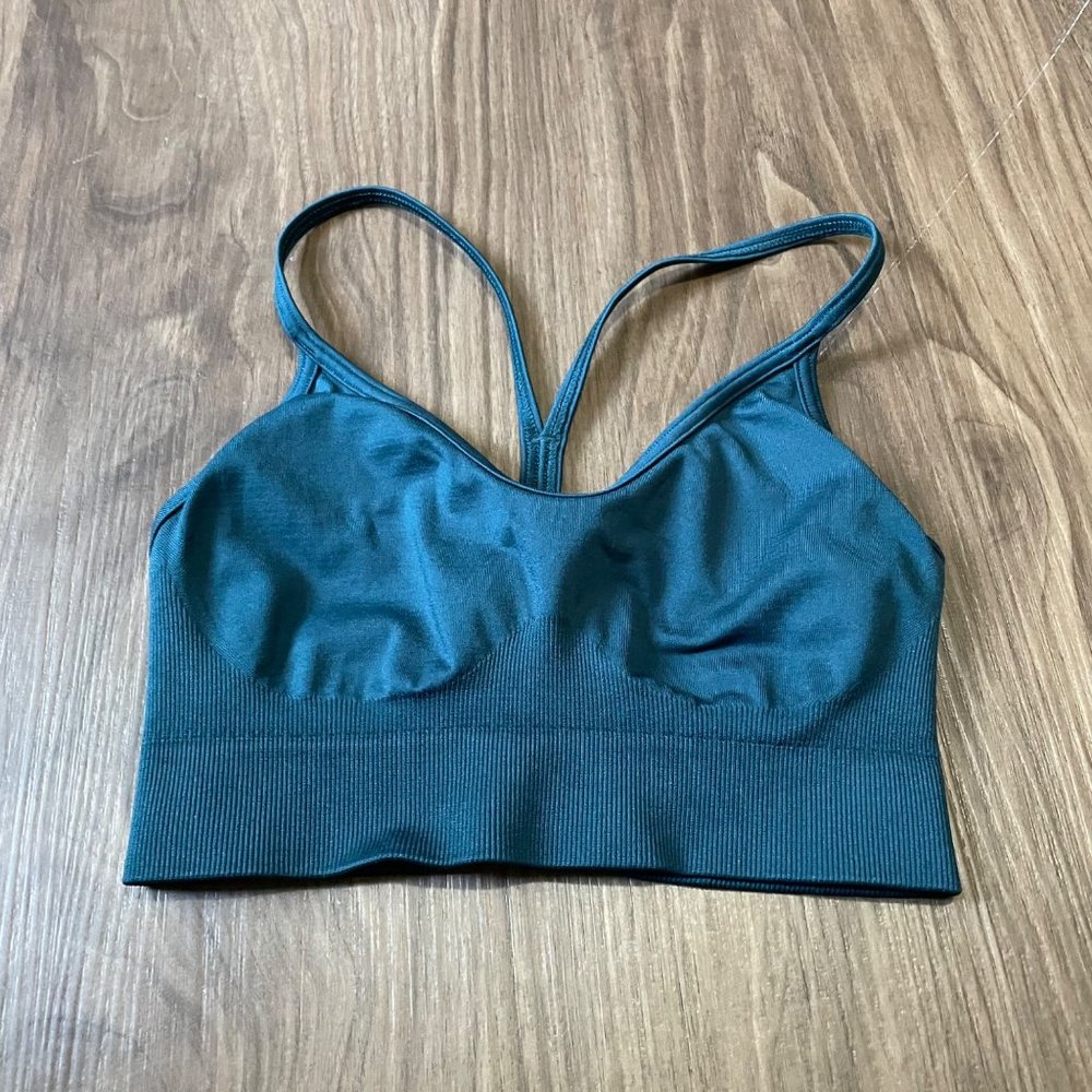Gymshark Size XXS Blue Strappy Back Workout Sports Bra